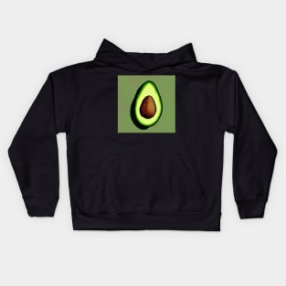 Green Avocado Vegetarian Illustration Pattern Kids Hoodie